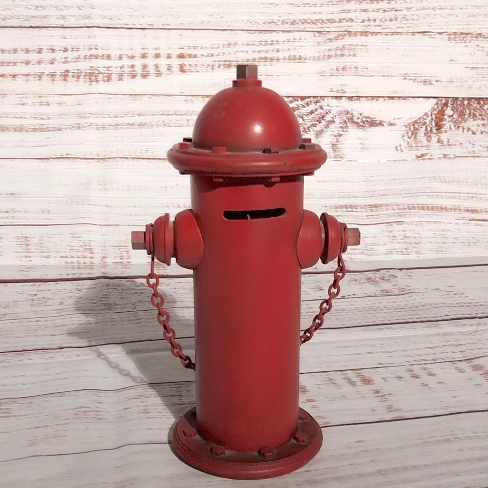 Cost Plus World Market Red Fire Hydrant Decor 9”x4” piggy bank NWT - Picture 4 of 8